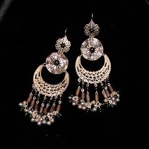 Silver Dangle Earrings 8026 Western‎ Style